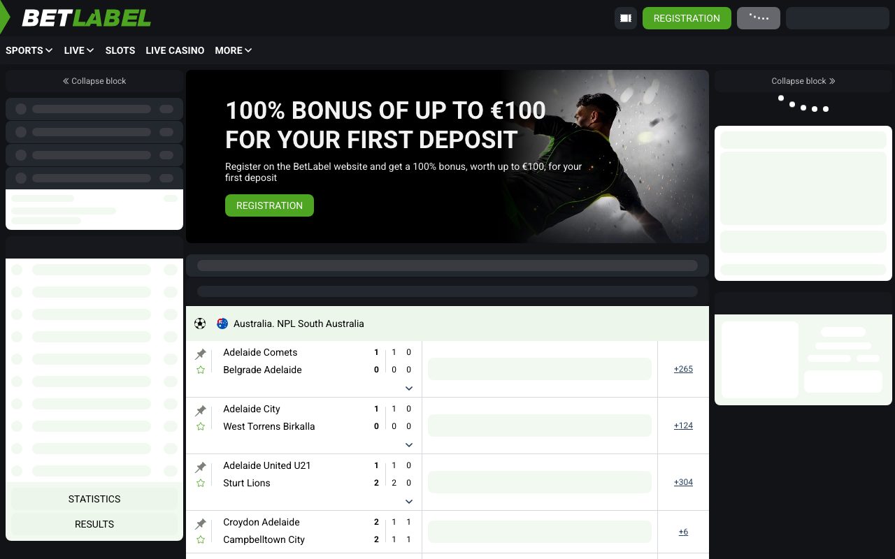 BetLabel homepage screenshot